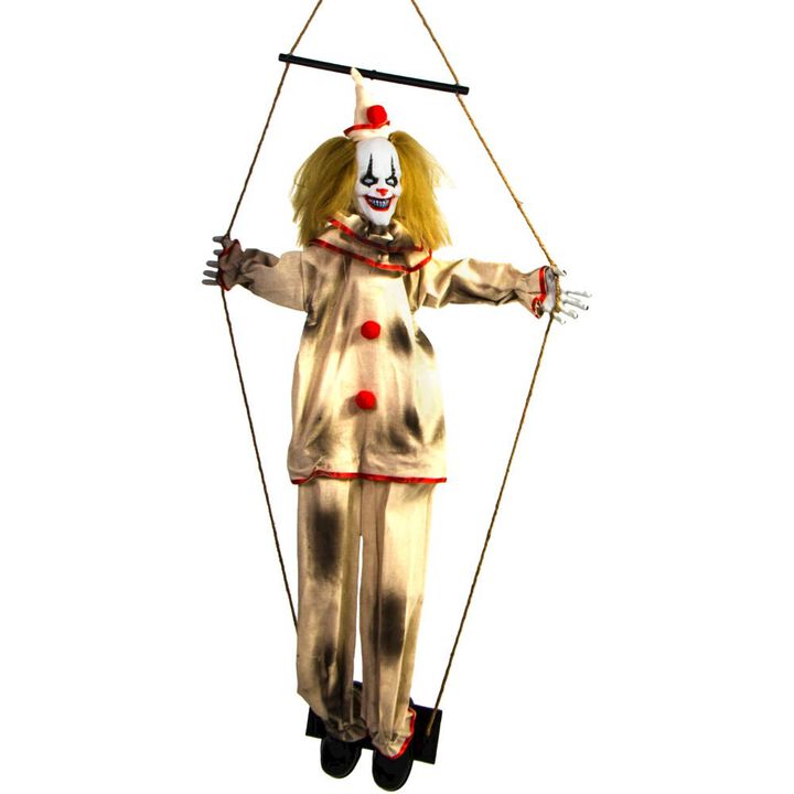 Haunted Hill Farm 55 Red and White Swinging Clown