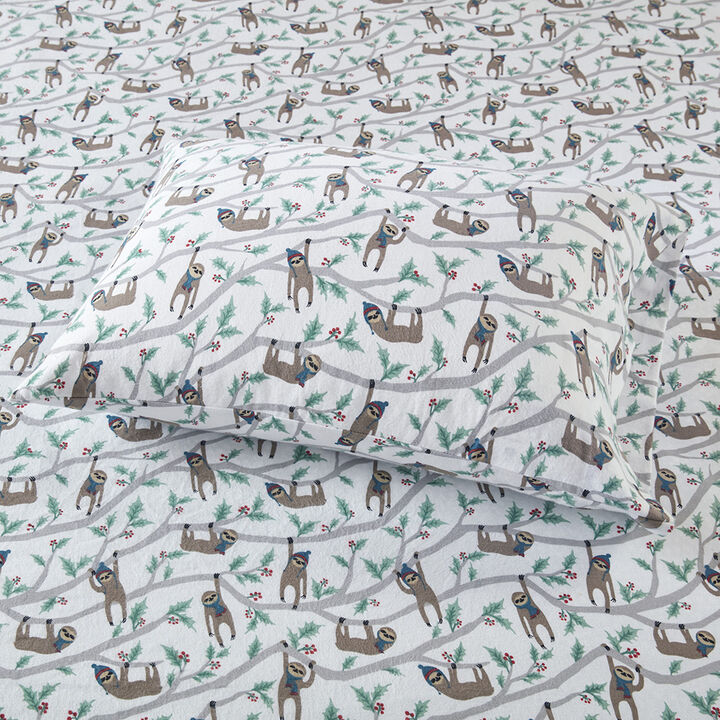 Gracie Mills Persephone 4-Peice Cotton Flannel Sheet Set