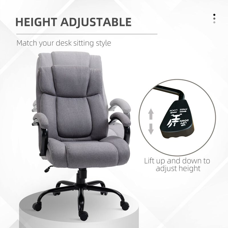 Light Gray Task Chair: Big and Tall Executive Office Chair 484lbs