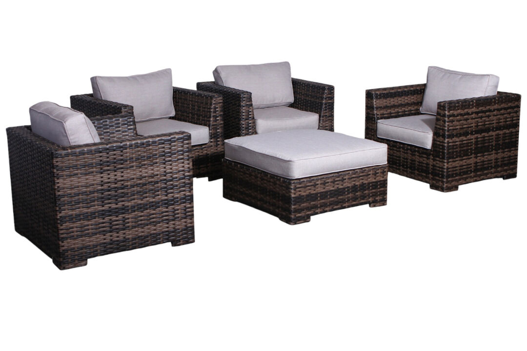 Living Source International Resort Fully Assembled 5 Piece Patio Chair with Cushions