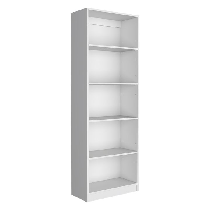 Home 4 Shelves Bookcase with Multi-Tiered Storage -White