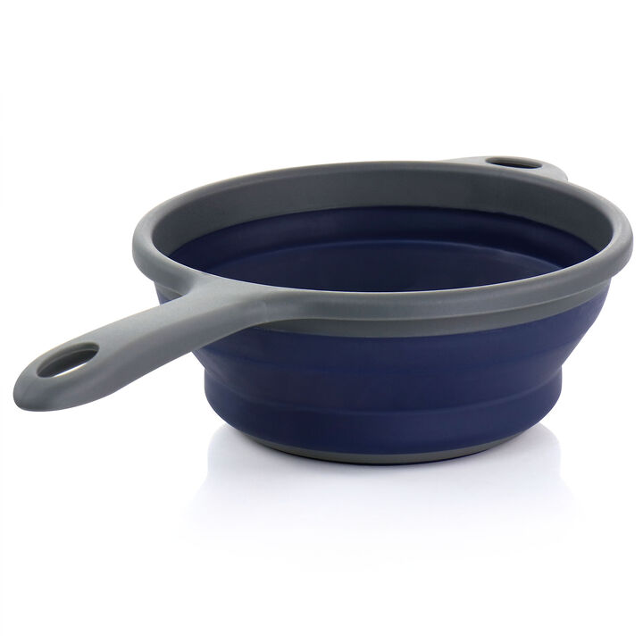 Oster Bluemarine Collapsible Polypropylene Colander with Handle in Navy