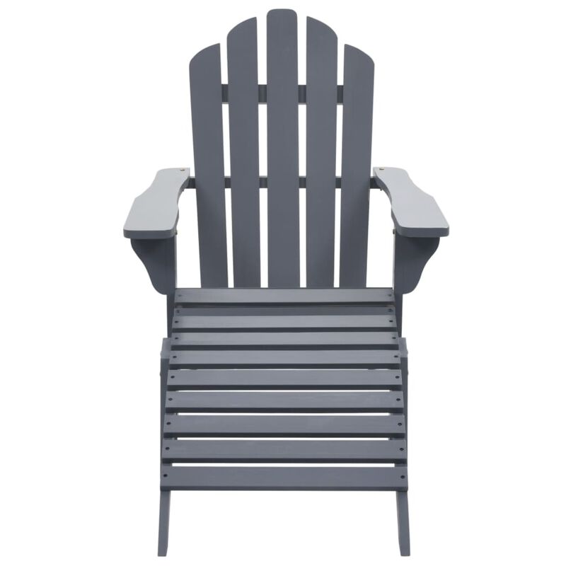 vidaXL Garden Chair with Ottoman Wood Gray