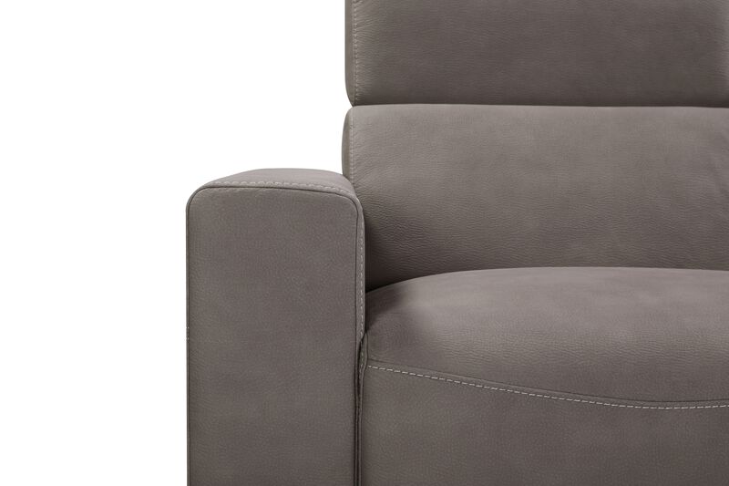Pasargad Home Modern Bari Sectional Sofa with Push Back Functional, Left Facing Chaise, Grey