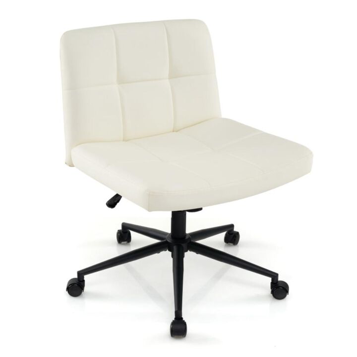 Hivvago Height-adjustable Armless Desk Chair with Wheels for Home Office Make Up
