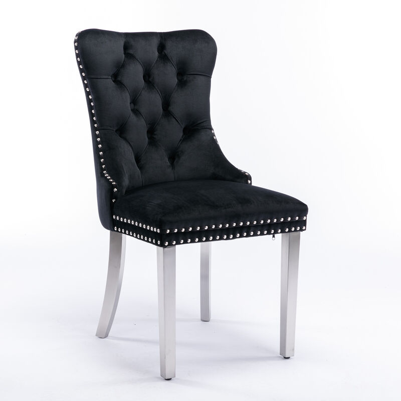 Nikki Collection Modern, High-End Tufted Solid Wood Contemporary Velvet Upholstered Dining