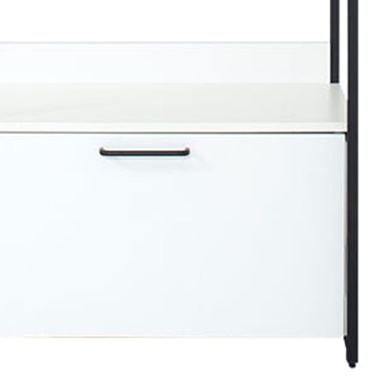 Cox Modular Closet System, 1 Storage Drawer, Hanging Rod, Black Metal Frame