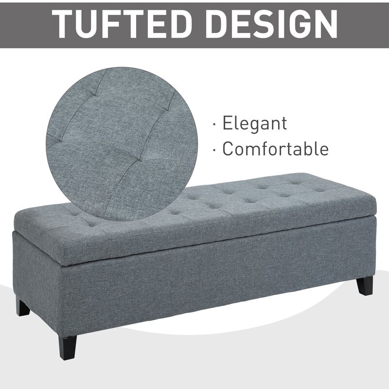 Spacious Brown Seat: 50" Lift-Top Ottoman Storage Bench