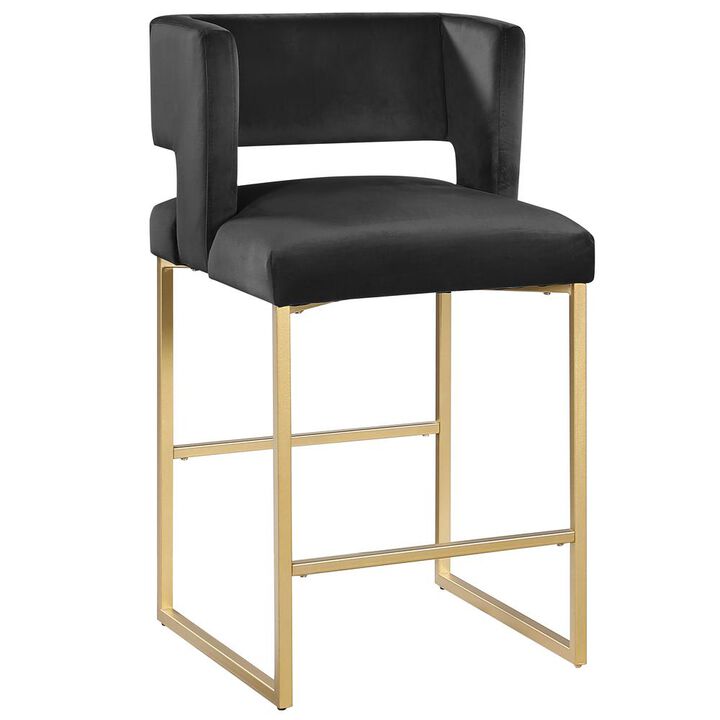 Lynx Velvet Bar Stools in Gold (Set of 2)
