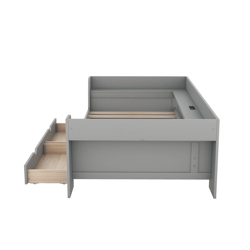Merax Daybed Bed with Shelves and Drawers