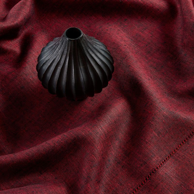 Solino Home 100% Pure Linen Table Throw 52 x 52 Inch | Milan for Thanksgiving, Christmas
