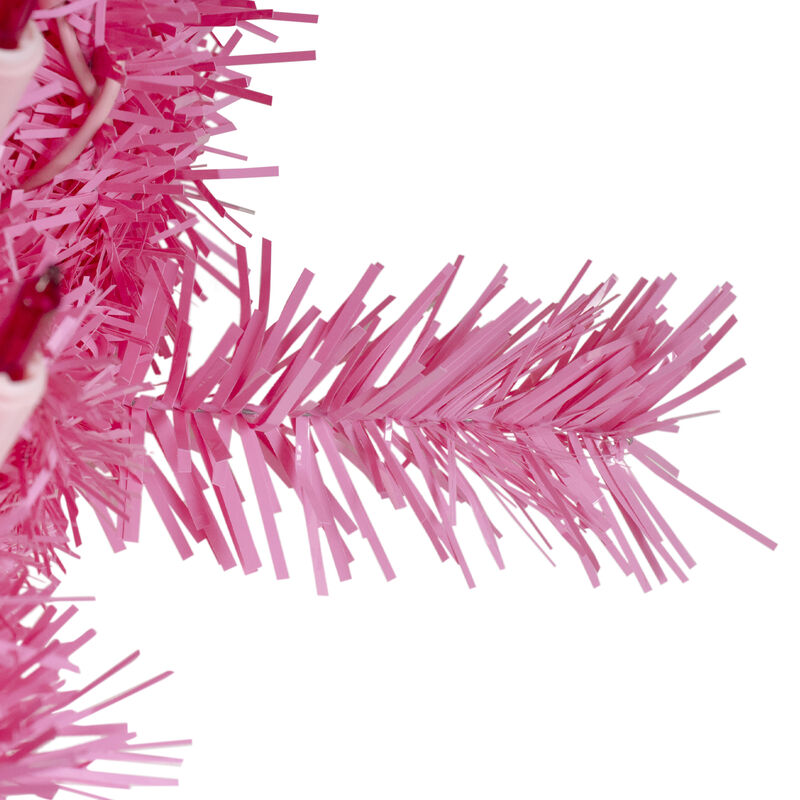24" Pre-Lit Pink Spruce Artificial Christmas Wreath  Pink Lights