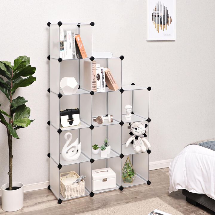 Set of 12 Plastic Cubes Storage Organizer