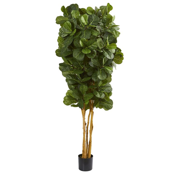 Nearly Natural Artificial Fiddle Leaf Fig Tree in Black Pot