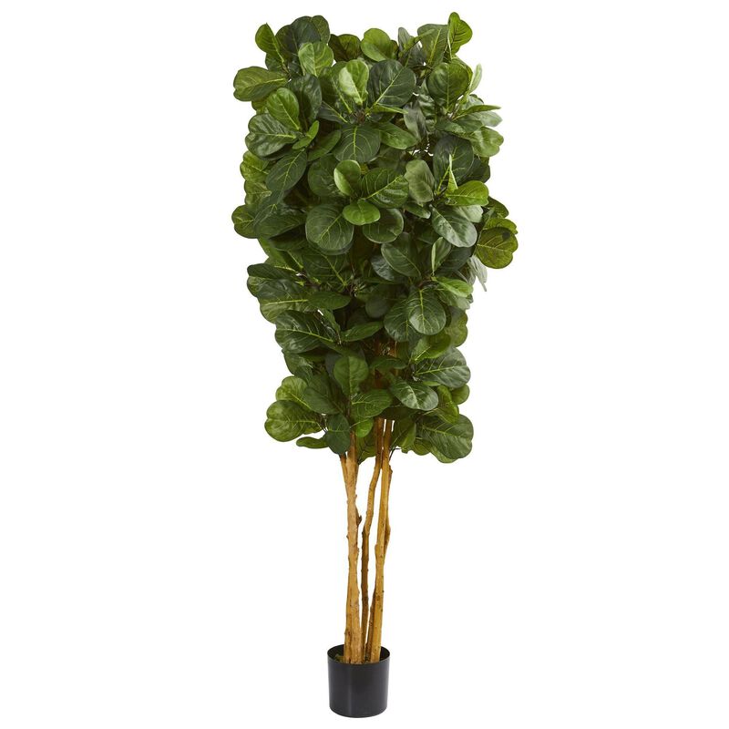 Nearly Natural Artificial Fiddle Leaf Fig Tree in Black Pot