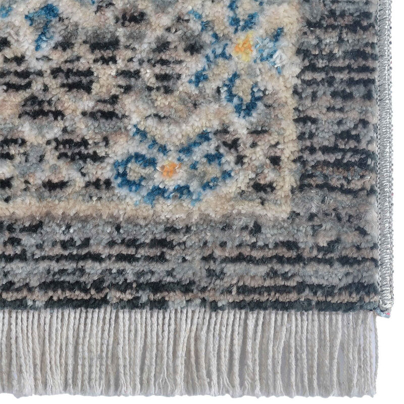 RUGSOTIC CARPETS MACHINE MADE POLYESTER AREA RUGS  - 1'8''x2'10'', Rectangle Shape, Black Gray Color, Classic Oriental Traditional  Design, Low Pile Machine Made Area Rugs (M00090)