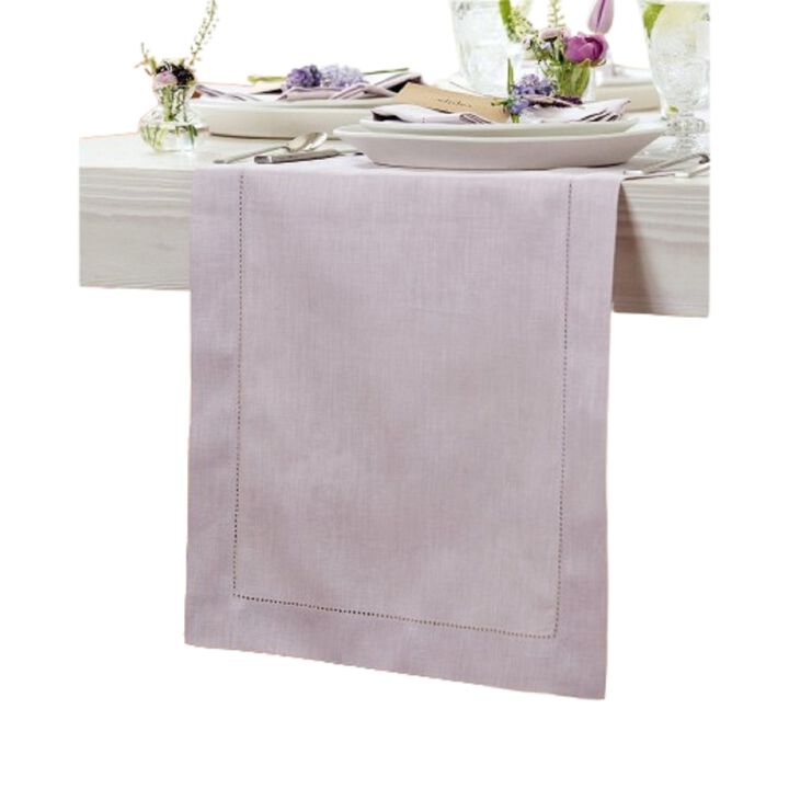 Solino Home 100% Pure Linen Table Runner | Classic Hemstitch for Thanksgiving, Christmas