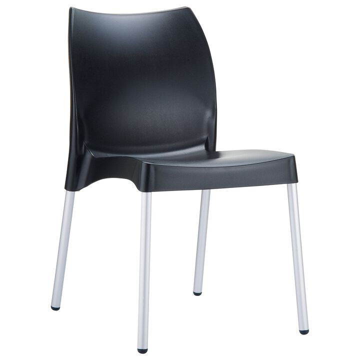 31.5" White Stackable Outdoor Patio Armless Dining Chair