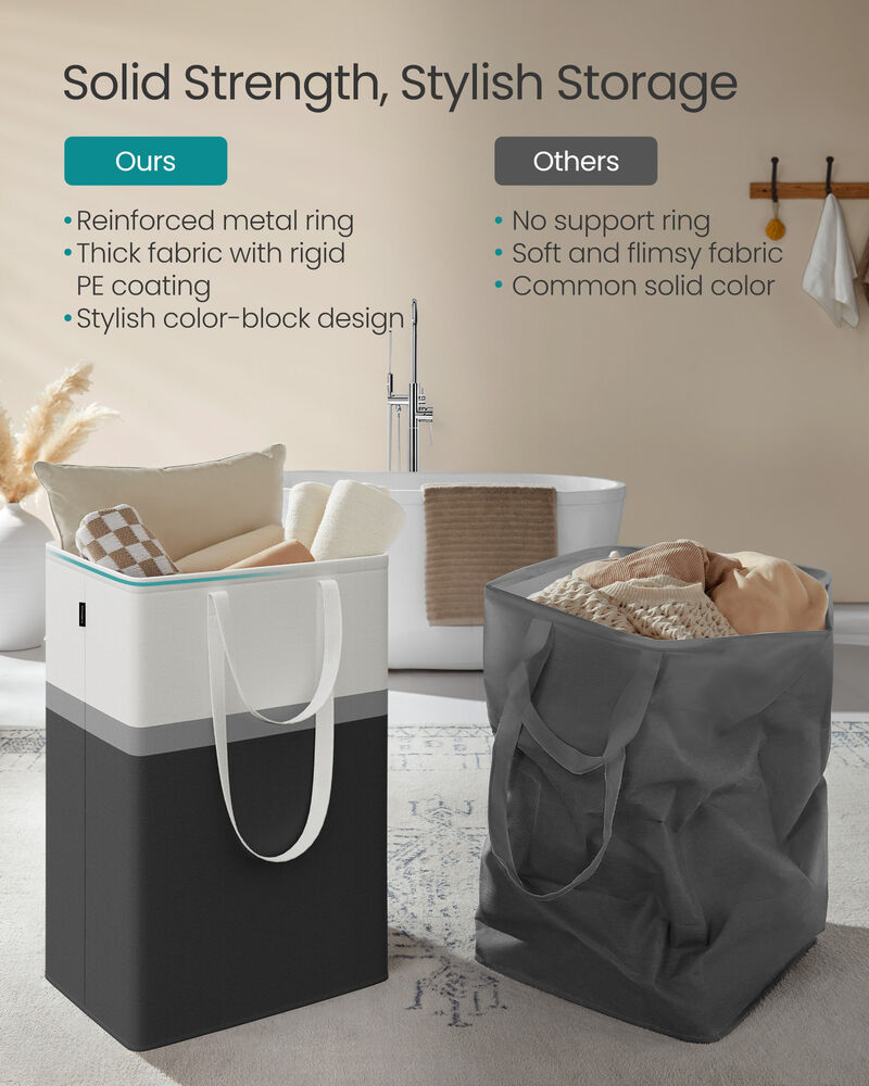 Set of 2 Laundry Hampers, Foldable Laundry Baskets, 29 Gal
