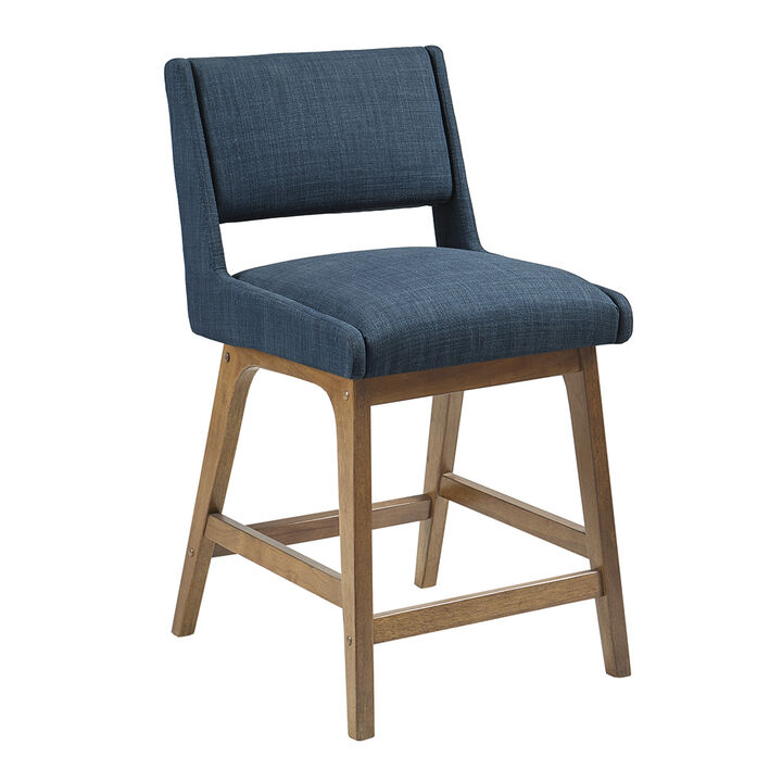 Gracie Mills Carlene Chic Upholstered Dining Counter Stool - Pecan Finish