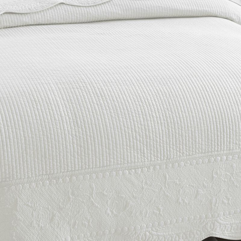MarCielo 3 PCS 100% Cotton Oversized Bedspread Set Lightweight Quilt Set TG - King