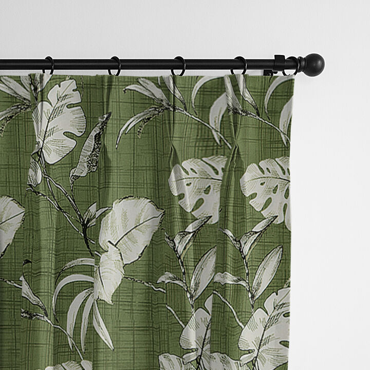 6ix Tailors Fine Linens Tropez Green Pinch Pleat Drapery Panel Pair