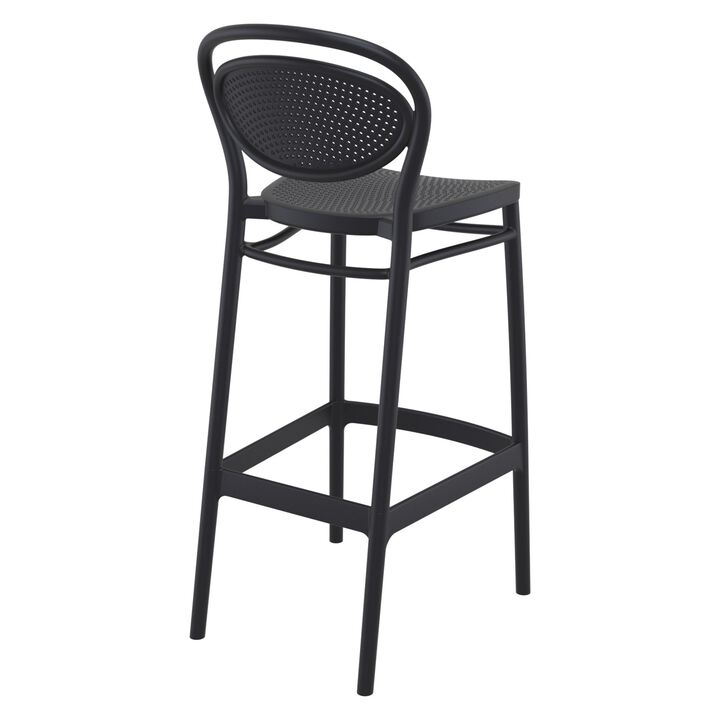 41.75" White Outdoor Patio Bar Stool