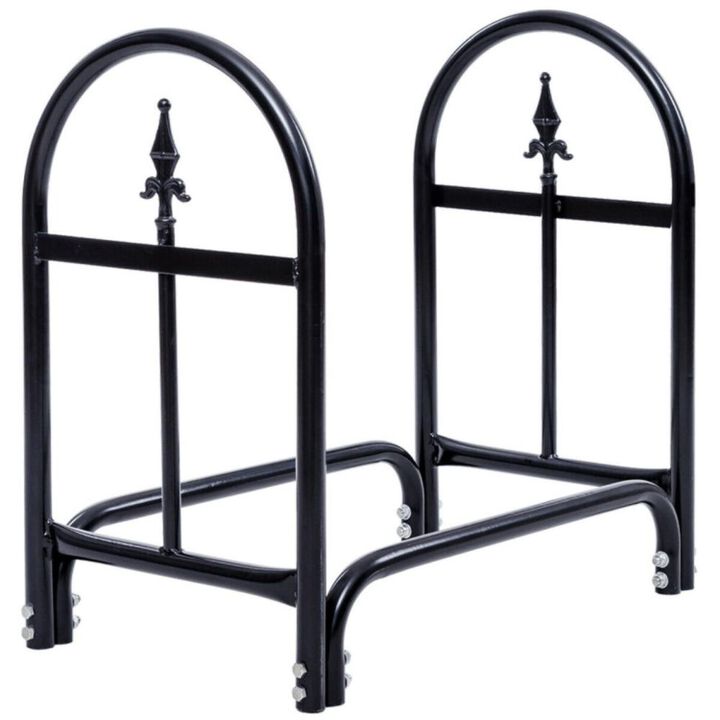 Hivvago 2 Feet Outdoor Heavy Duty Steel Firewood Storage Holder
