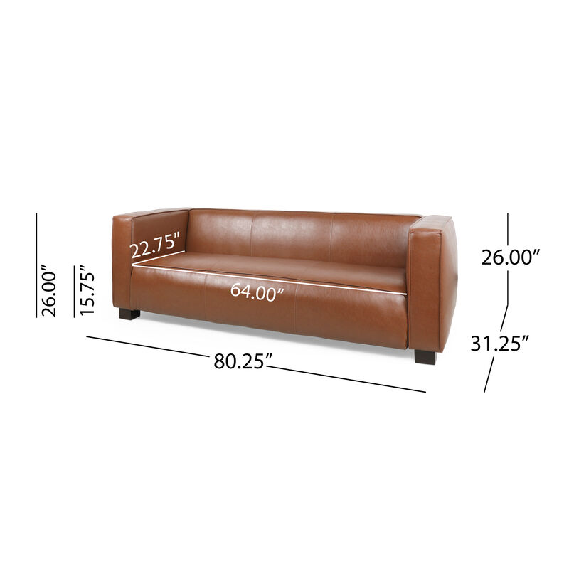 Merax Mid Century PU Leather Sofa Couch