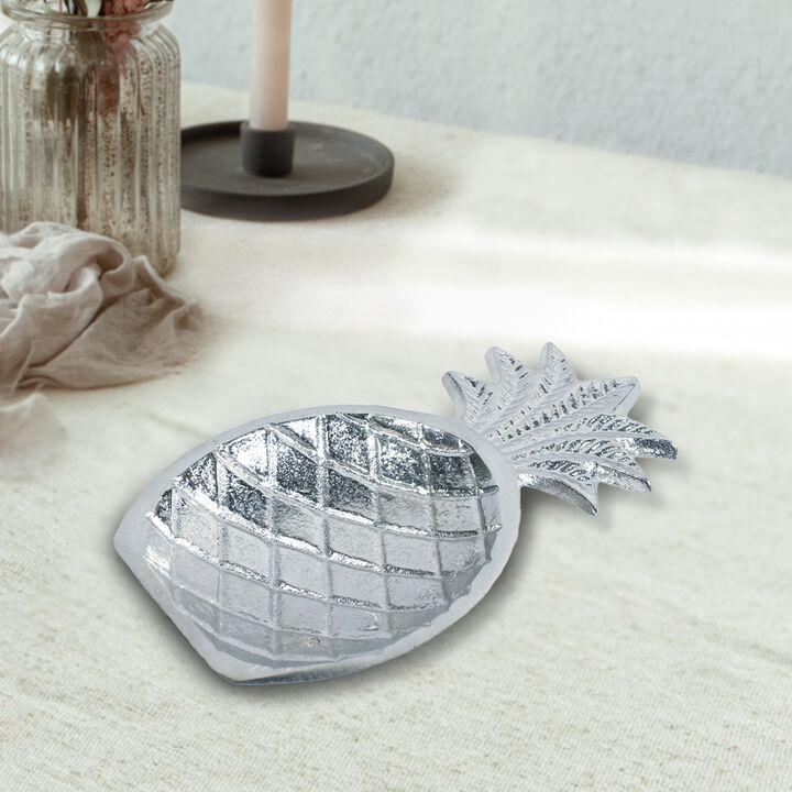 Handmade Decorative Silver Color Coated 7.2 x 3.93 x 0.78 Inches Aluminium Tray 044AB BBH Home's
