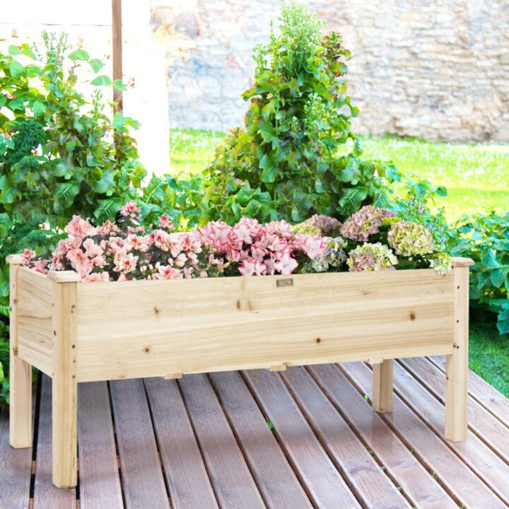 Hivvago Raised Garden Bed Elevated Planter Box Wood for Vegetable Flower Herb