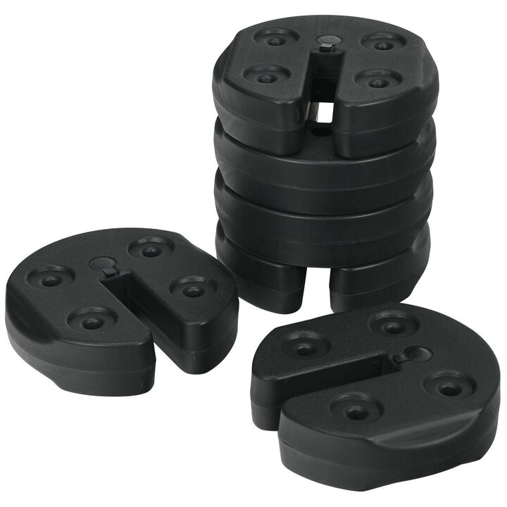 6-Piece Weight Plates for Patio Canopy Tent Gazebo, Shade Umbrella with Water-Filled Stability