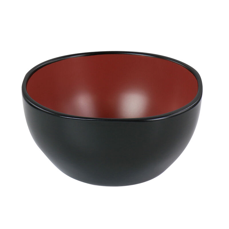 Gibson Elite Soho Lounge 16 Piece Matte Glazed Stoneware Dinnerware Set in Red