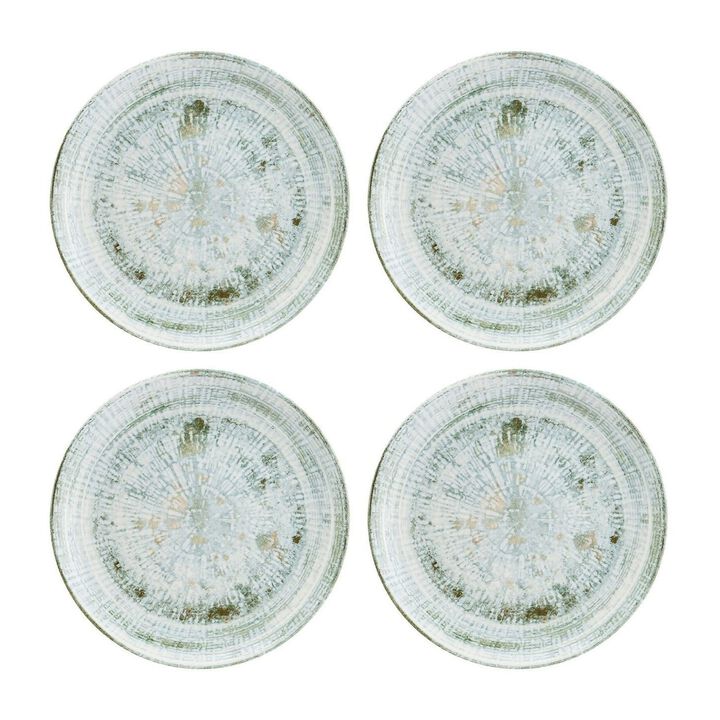 Odette dia.8.25" Round Decorated Porcelain Plate (Set of 4)