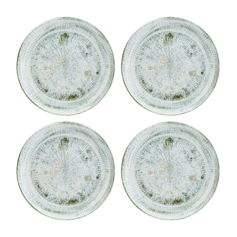 Odette dia.8.25" Round Decorated Porcelain Plate (Set of 4)