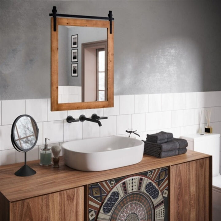 Rustic FarmHouse Wall Mounted Bathroom Mirror