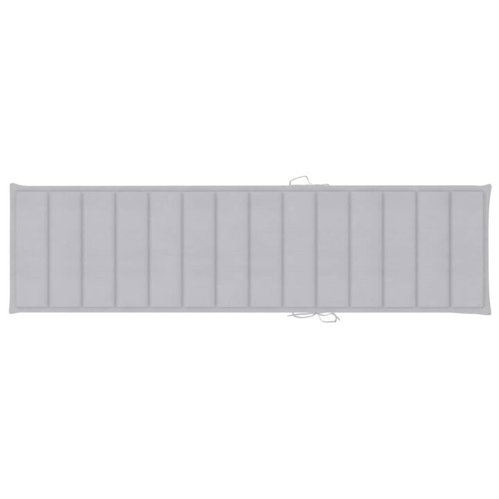 vidaXL Sun Lounger Cushion Gray 78.7"x19.7"x1.6" Fabric