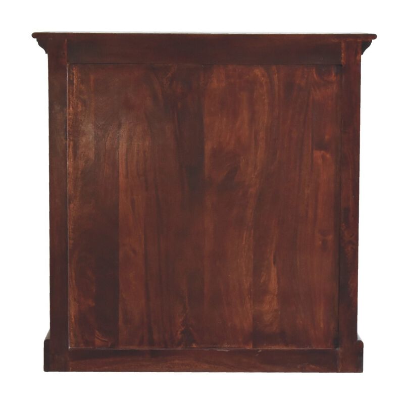 Solid Wood Cherry Cabinet with Glazed 2 Doors 2 Drawer