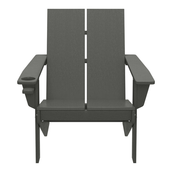 WestinTrends Outdoor HDPE Modern Adirondack Chair with Cup Holder
