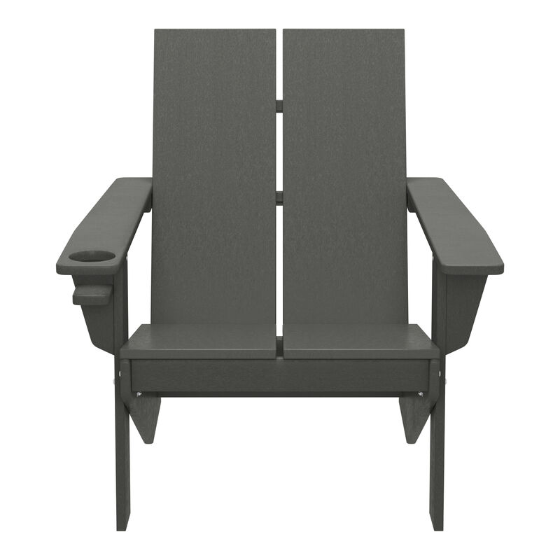 WestinTrends Outdoor HDPE Modern Adirondack Chair with Cup Holder