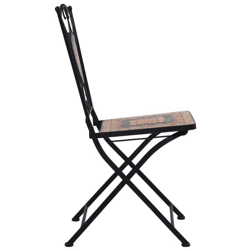 vidaXL Mosaic Bistro Chairs 2 pcs Orange/Gray