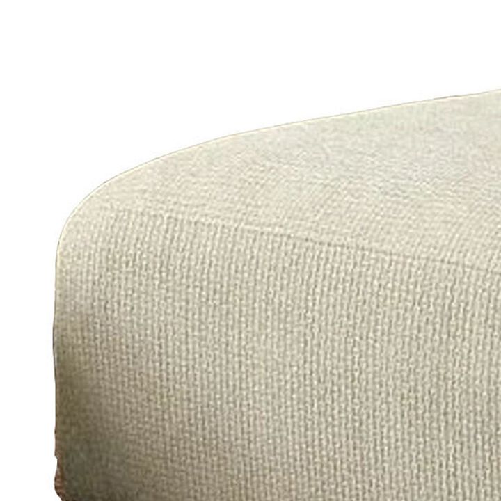 Wop 42 Inch Modern Square Ottoman Foam Seating with Bracket Legs, Beige-Benzara