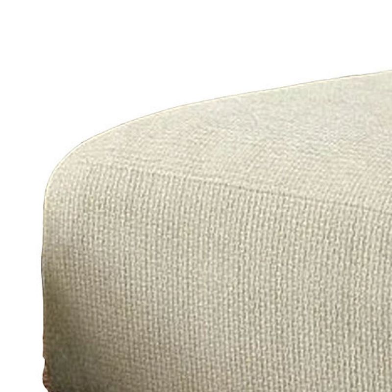 Wop 42 Inch Modern Square Ottoman Foam Seating with Bracket Legs, Beige-Benzara