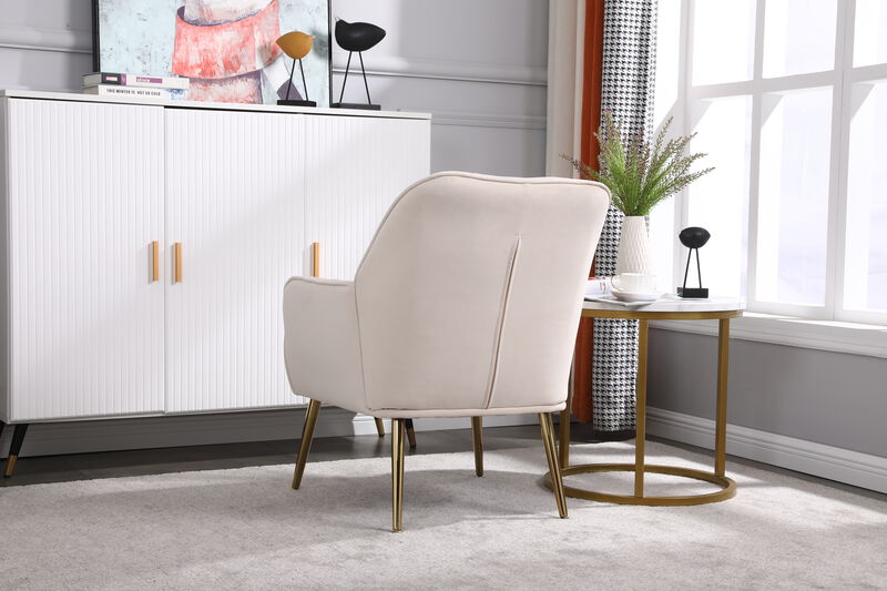 Upholstered Sherpa and Velvet Accent Chair for Home or Office