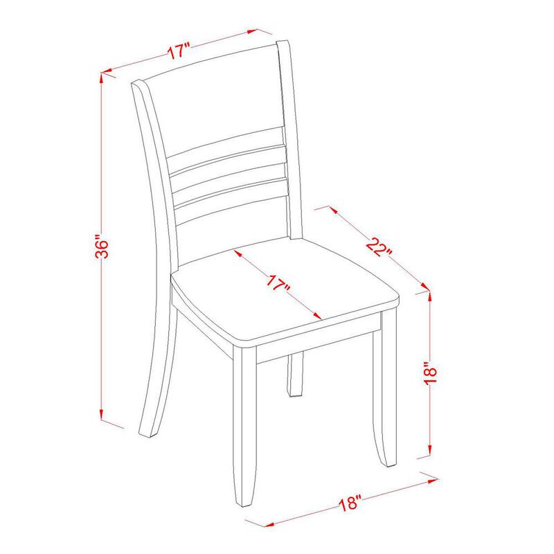 East West Furniture Lynfield  Dining  Chair  with  Wood  Seat  in  Cappuccino  Finish,  Set  of  2