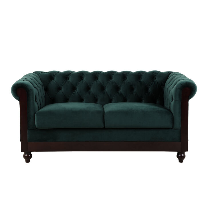 Merax Chesterfield Velvet Loveseat Sofa
