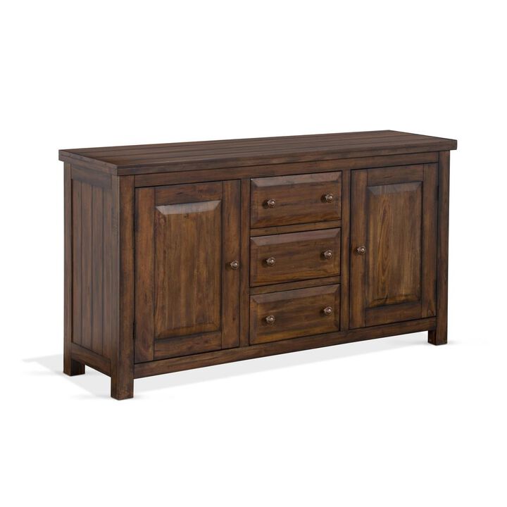 Sunny Designs Tuscany 66 Farmhouse Wood Buffet in Medium Brown