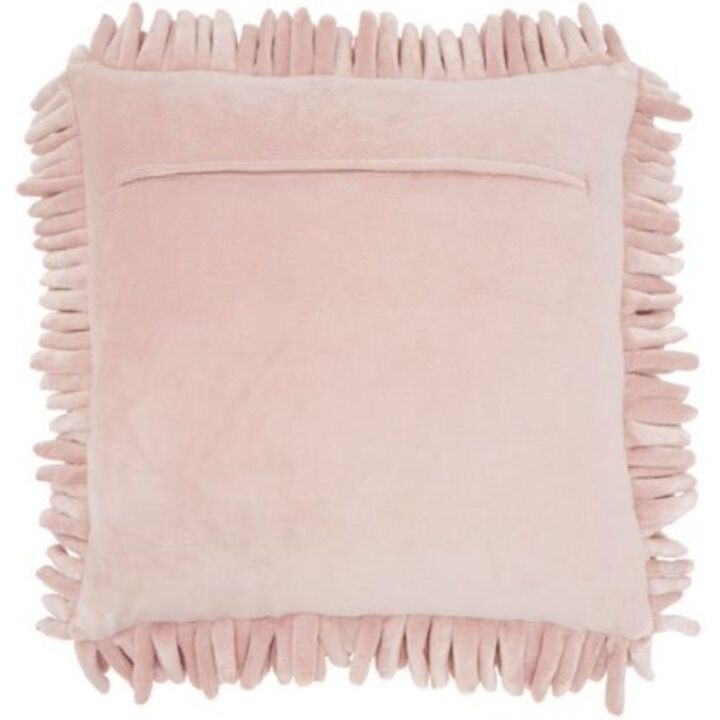 Hivvago 20" Pale Pink Soft Nubby Shag Throw Pillow
