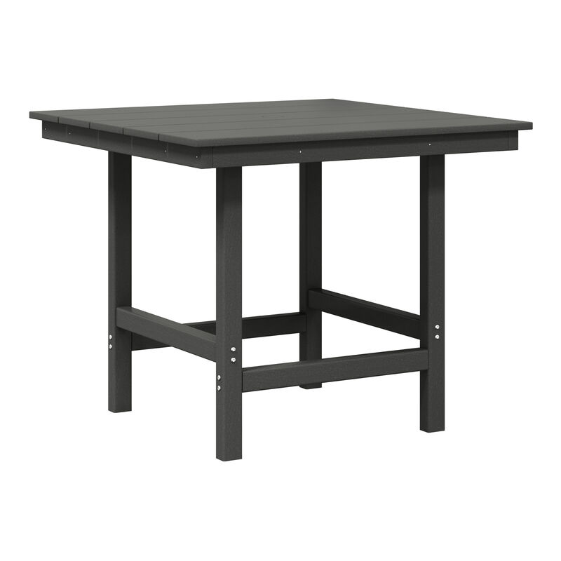 WestinTrends 5-Piece HDPE Outdoor Square Patio Dining Table Set with Armchairs