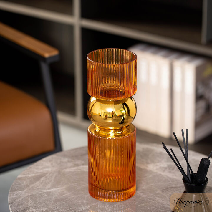 12-Inch Decorative Orange Glass Vase